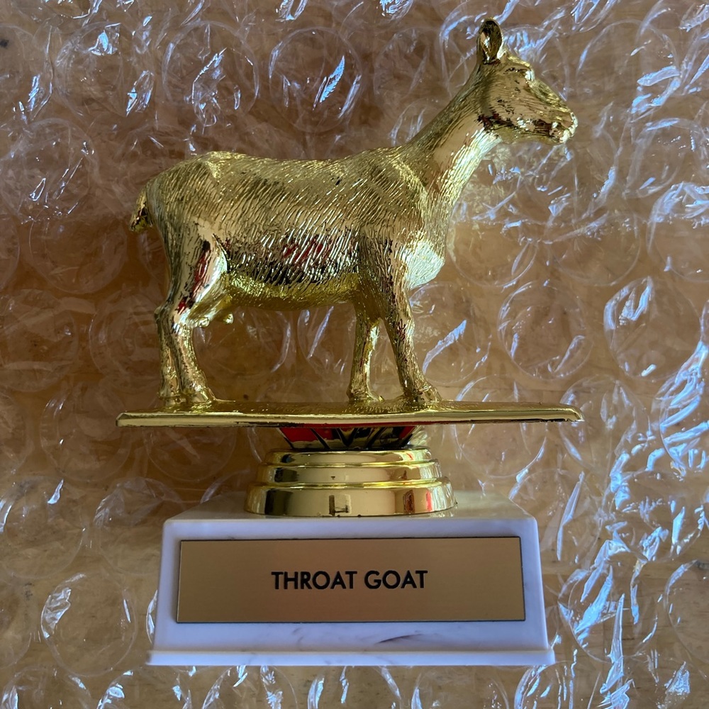 Funny throat goat trophy